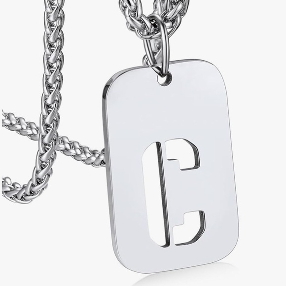 BNIB Stainless Steel Letter C Pendant with Necklace For Men Women Bandmax - Picture 1 of 4